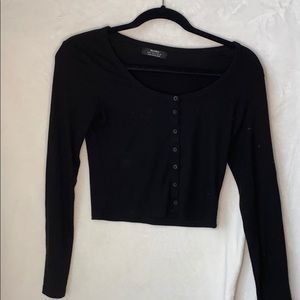 Bershka long sleeve crop top